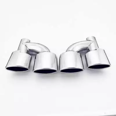 2.25  58MM Inlet Exhaust Tips Quad Tailpipe Trims Offset Mercedes Benz AMG Look • $277.16