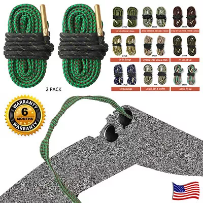 2PCS Reusable Bore Rope Guns Snakes Barrel Cleaners For Guns - Multiple Calibers • $13.98