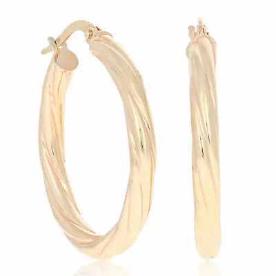 New MILOR GOLD Made In Italy 14k Gold 1 Inches  Hoop Earrings • $229