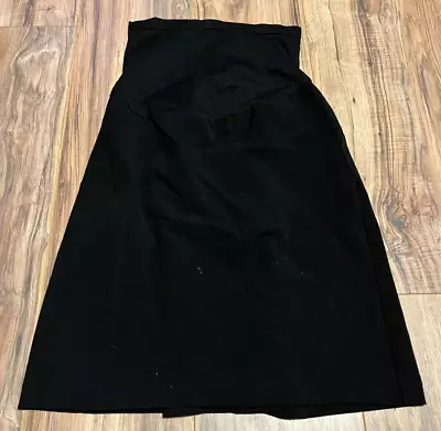 Motherhood Maternity Womens Maxi Cotton Maternity Skirt Medium Black • £12.53