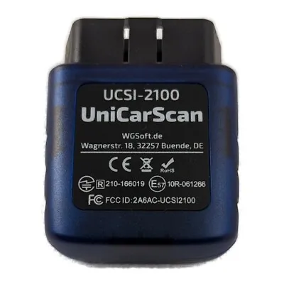 UniCarScan UCSI-2100 OBD2 Bluetooth Scanner For BimmerCode & MotoScan • $69.95