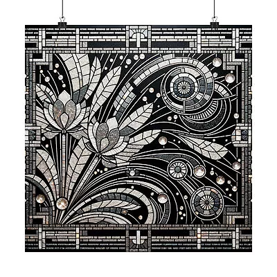 Matte Square Poster Wall Art Vintage Style Mosaic Geometric Art Deco Design • $25