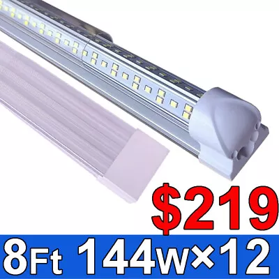 8FT Led Shop Light Fixture T8 8 Foot Linkable Led 8ft Tube Lights Garage Light • $219.68