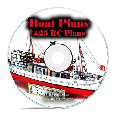 425 RC Remote Control Model Boat Plans Speedboats Tugboats Sailboats DVD I20 • $11.95