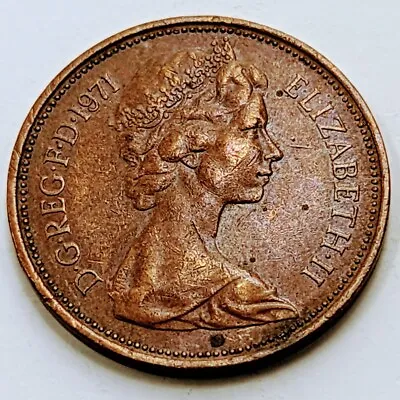 1971 2 NEW PENCE British Elizabeth II Coin BN    Rare Beauty   • $1020