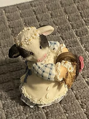 1995 Mary Moo Moos Cow Figurine Flour Girl Style #167541 • $8