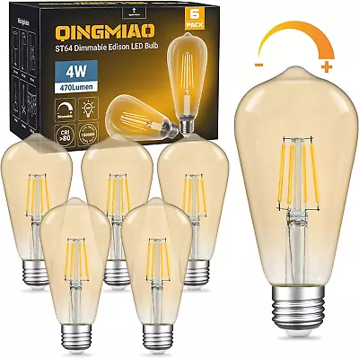Dimmable LED Edison Bulbs 4W (40 Watt Equivalent) 400 Lumens • $18.02