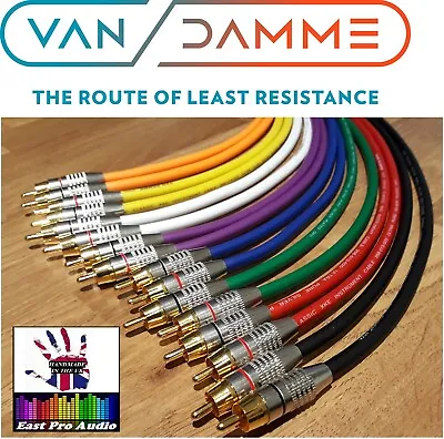 Van Damme RCA CABLE PAIR Silver Plated OFC - PRO GRADE Multi Listing • £19.95