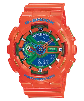 Rare New Casio G-Shock LED Light Orange Hyper Colors Analog Digital GA-110A-4 • $199