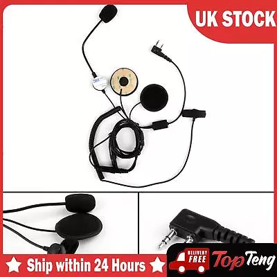 1xHelmet Tactical Motorcycle Headset PTT For Kenwood BaoFeng UV5R 2-Way Radio 9F • £17.99