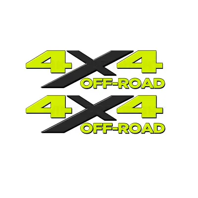4x4 OFF ROAD Truck Side Decals -Yellow Truck Side Graphics -2 Pack AM15OR4bkx • $13.99