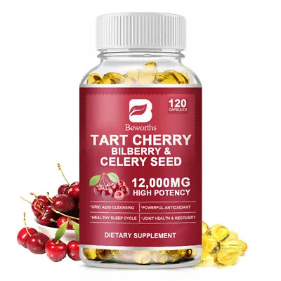 12000mg Tart Cherry Extract 120 Veggie Capsules Strength 10:1 Extract Uric Acid • $21.99