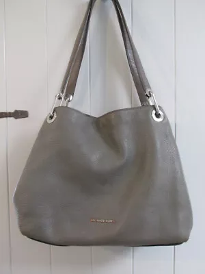 Michael Kors Used Gray Leather Purse Satchel Handbag • $15