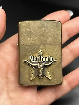 Vintage Brass Marlboro Zippo Lighter Circa 1980’s-1990’s • $120.50
