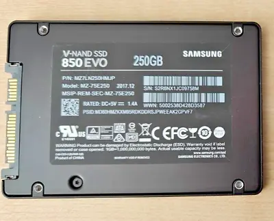 Samsung MZ75E250 250 GB 2.5 Inch Internal Solid State Drive 850 EVO • £17.99