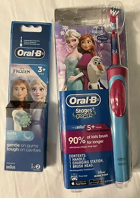 $39.95 • Buy Oral B Vitality Power Electric Toothbrush Kids/ Girl Frozen +2 Replacement Heads