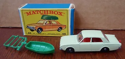 Vintage Lesney Matchbox #45 Ford Corsair W/ Boat Unused In Original Box • $76.83