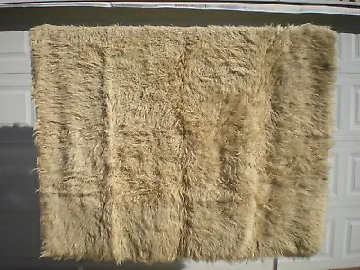 Vintage Flokati Hand Woven Wool Rug  108  X 65  (9 Ft. X 5 Ft. 4.1 ) • $288