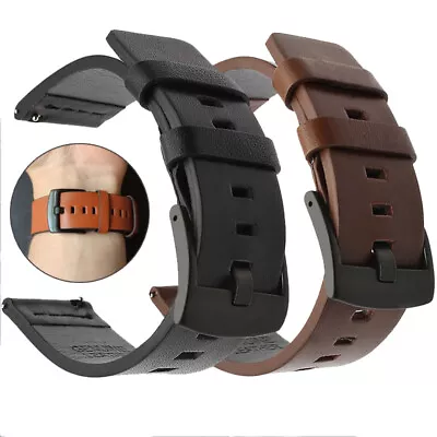 18mm 20mm 22mm 24mm Genuine Leather Wristband Watch Strap Band Bracelet UNIVERSL • $9.99