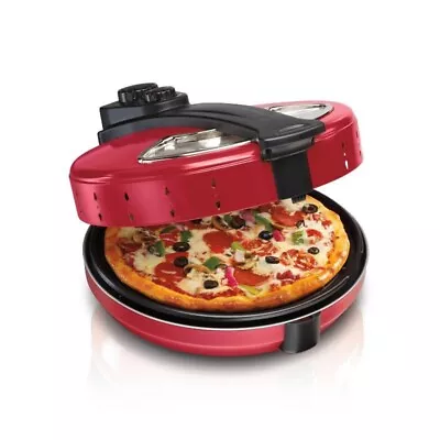 Pizza Maker Enclosed Oven Model Rotating Red Electric Cooker • $63.99