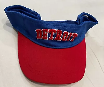 Detroit Blue Red Spell Out Sun Visor OSFM Adjustable Hat Cap • $8.40