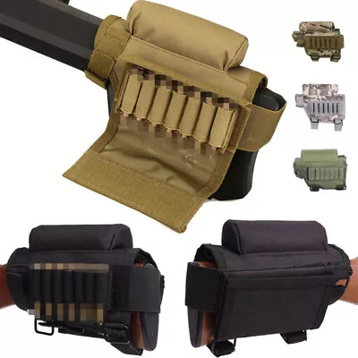 Rifle Buttstock Cheek Rest Riser Ammo Cartridges Carrier Case Shell Holder Pouch • $10.69