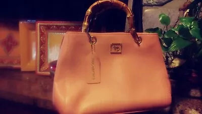 $135 • Buy Medium Genuine Leather, Emma Fox SATCHEL With Wooden Handles Reg $249.99