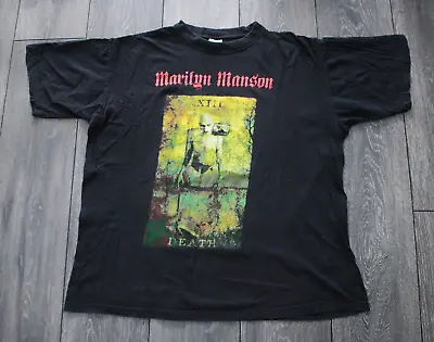 Vintage 2000 Marilyn Manson Death Tarot Cards T-shirt Black Tour Metal Size Xl • $119.99