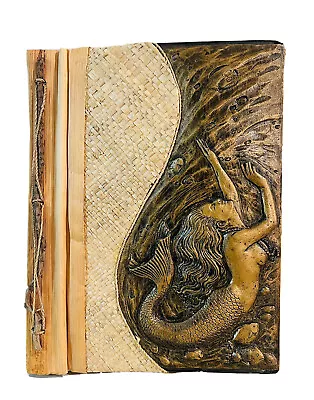 Mermaid Rustic Vacation Photo Album Straw Handmade Holds 40 Photos 4x6”~Unique! • $20