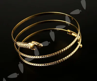 Gold Coiled Spiral Upper Arm Cuff Armlet Armband Bangle Bracelet Accessoris • £4