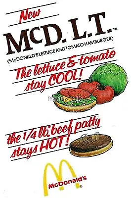 McDONALD'S McDLT SANDWICH 2  X 3  Fridge MAGNET VINTAGE Art Fast Food Hamburgers • $8.25