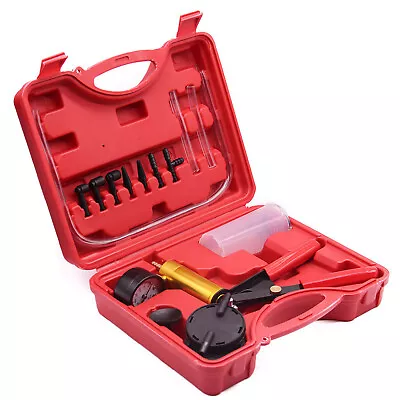 $14.27 • Buy Hand Vacuum Pump Held Brake Bleeder Tester Set Bleed Car Motorbike Bleeding Kit