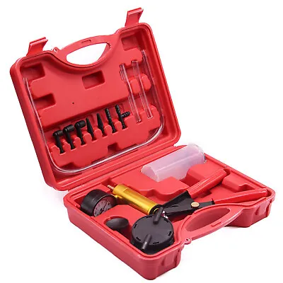 Hand Vacuum Pump Held Brake Bleeder Tester Set Bleed Car Motorbike Bleeding Kit • $18.44