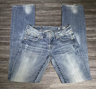 Miss Me Jeans Womans Size 26 Blue Denim Boot Cut JE5689B2X Thock Stich • $24.99