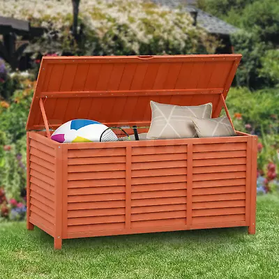 Wooden Garden Storage Deck Box 250l Tool Chest Outdoor Patio Furniture Container • £84.95