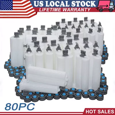 80pcs 50ml 1:1 Empty Glue Cartridges For Epoxy AB Glue Guns Manual Dispenser • $68.99