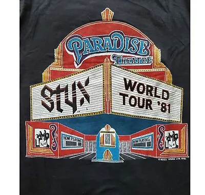 STYX MINT Paradise Theatre Live Tour 1981 Black All Size T-Shirt AC1178 • $23.39