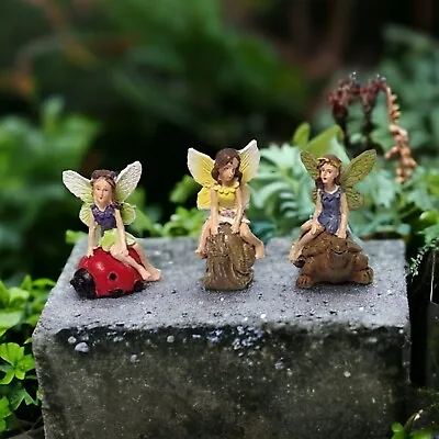 Pack Of 3 Fairy Garden Decor Set With Tortoise Snail And Ladybird • £9.97