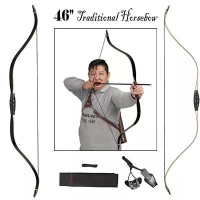 46  Toparchery Traditional Bow 25-50lbs Short Recurve Bow For Hunting Practice • $112.85