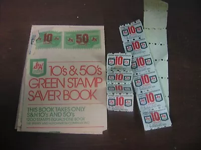 Vintage FULL Book Of S&H Green Stamps 10s Quick Saver Book 1960’s Extras Stamps • $2.95