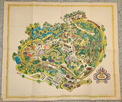 Vintage 1968 SIX FLAGS OVER GEORGIA Amusement Park MAP Souvenir 28x25 • $19.95