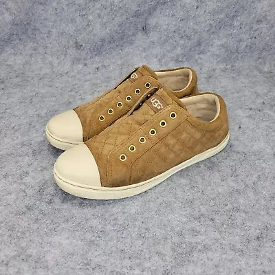 UGG Womens EVERA 1888 Ta Suede Leather Shearling Lined Sneakers Sz 9 Laceless • $38