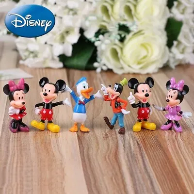 6pcs Cute Disney Mickey Mouse Figure Minnie Mouse Donald Duck Goofy Cake Decor • $10.44