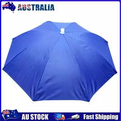 Foldable Adjustable Umbrella Hat Outdoor Fishing Hiking Sunshade Cap (Blue) AU • $10.29