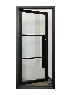 Calvert Model Single Front Entry Wrought Iron Door  Rain Glass 38 X 96  • $1999