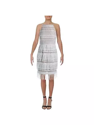 AIDAN MATTOX Womens Ivory Sleeveless Above The Knee Sheath Cocktail Dress 8 • $23.99