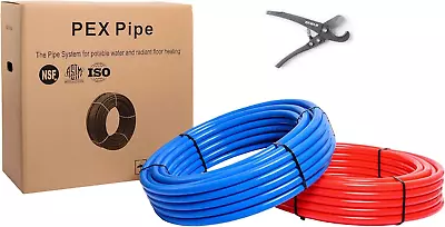 Pex-B Pipe/Tubing 1/2 Inch 2 X100 Ft (200 Ft) Blue & Red Pex Fittings ( • $71.99