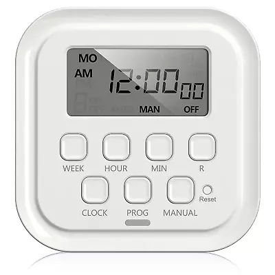 7 Day Heavy Duty Digital Timer Dual Outlet On/Off Programs 3-Prong Progra • $21.37