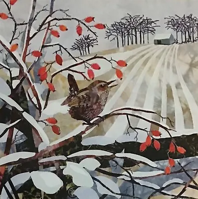 Wren & Rosehips ~ Charity Christmas Card ~ Frosty Furrows ~ Single Card 145mm • £2.20