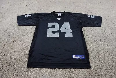 VINTAGE Michael Huff Oakland Raiders Jersey Mens XL Black Reebok #24 NFL • $34.98